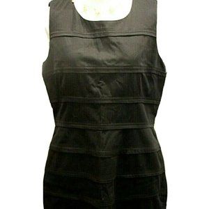 CALVIN KLEIN Black Layered Lined Sleeveless Dress
